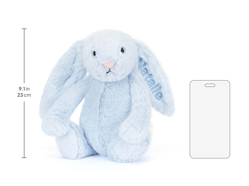 Personalised Bashful Blue Bunny Medium