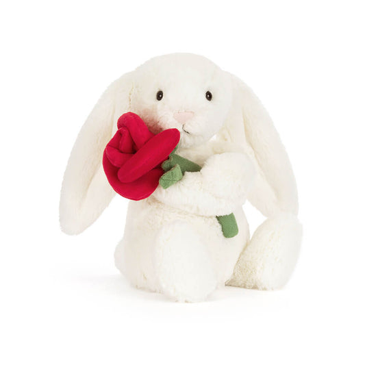 Cream Bunny with Rose