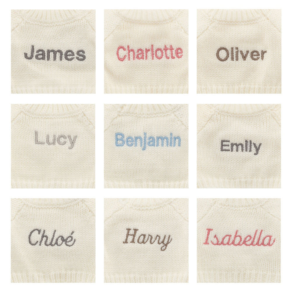 Bashful Inky Bunny with Personalised Cream Jumper