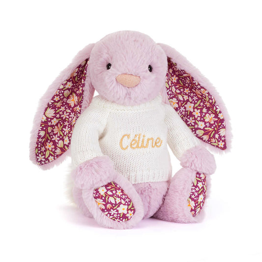 Thistlepop Blossom Luxe Bunny with Personalised Cream Jumper