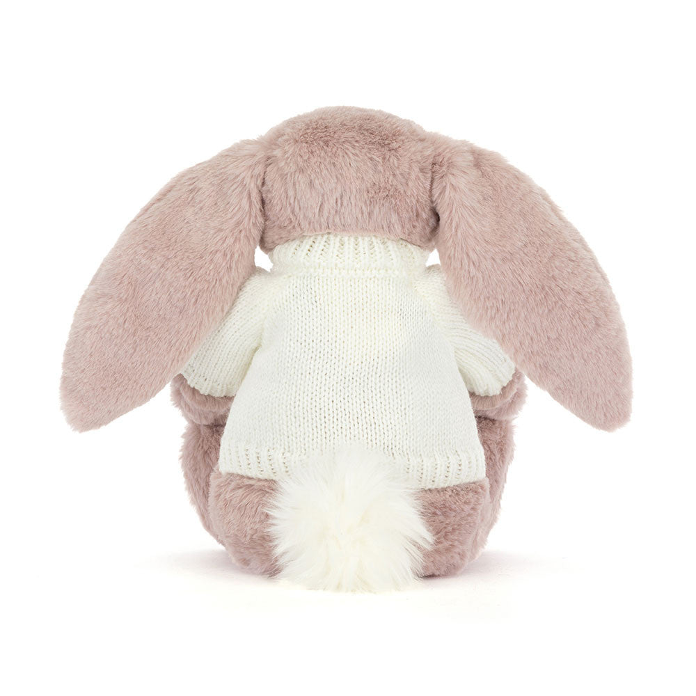 Bashful Luxe Bunny Rosa with Personalised Cream Jumper
