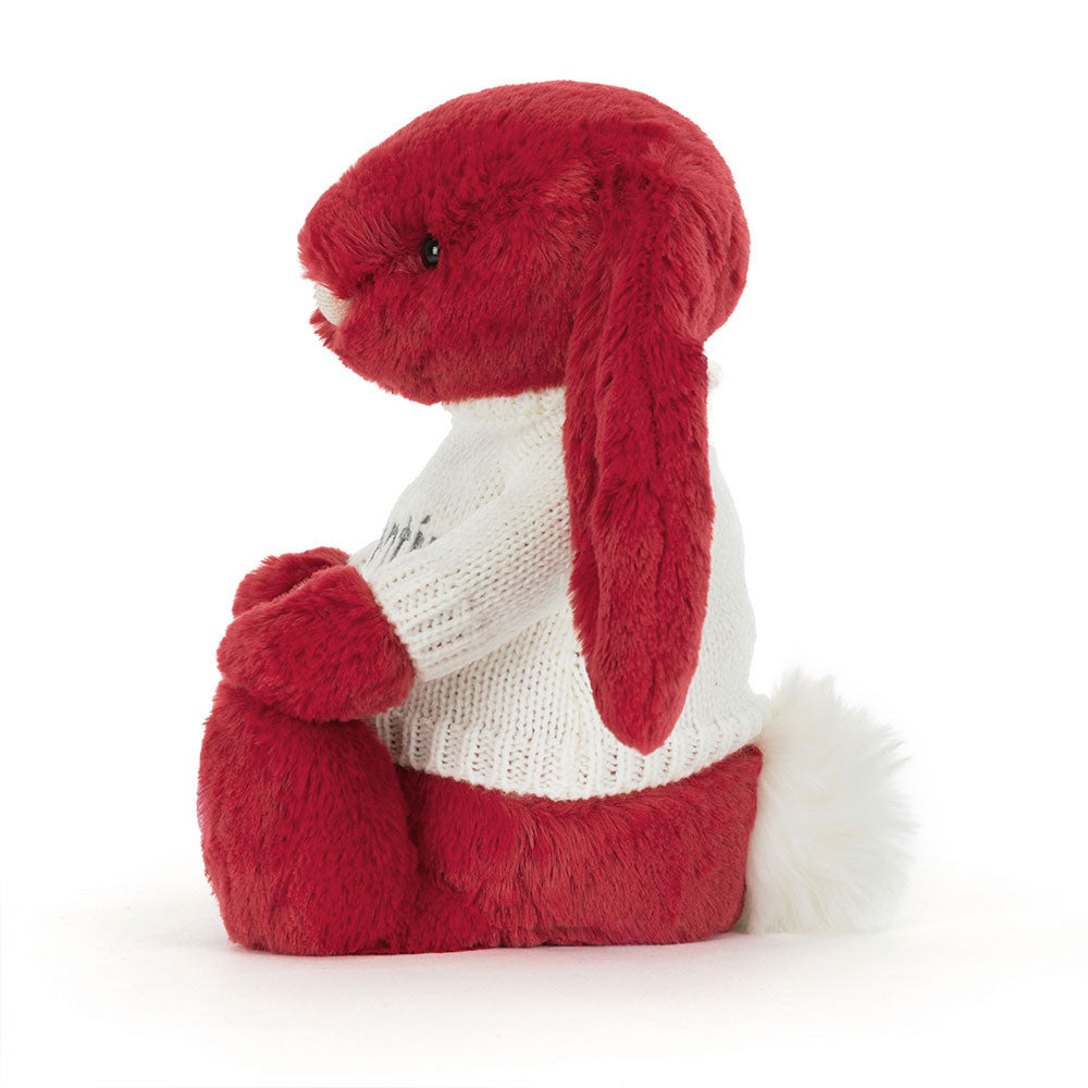 Bashful Luxe Bunny Scarlett with Personalised Cream Jumper