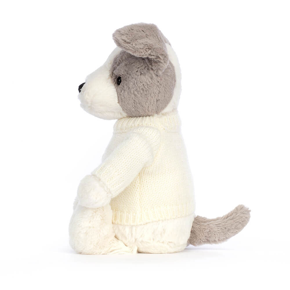 Bashful Terrier with Personalised Cream Jumper