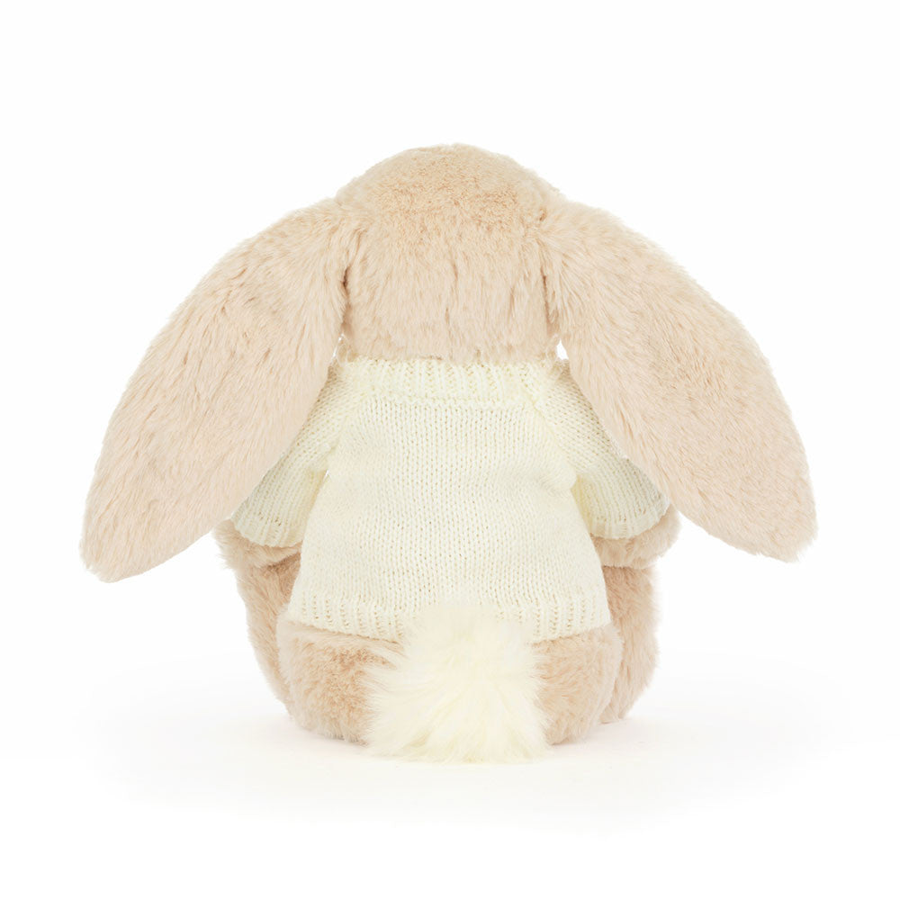 Bashful Luxe Bunny Willow with Personalised Cream Jumper