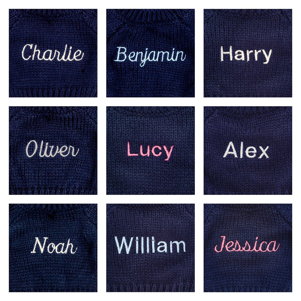 Bashful Hot Pink Bunny with Personalised Navy Jumper