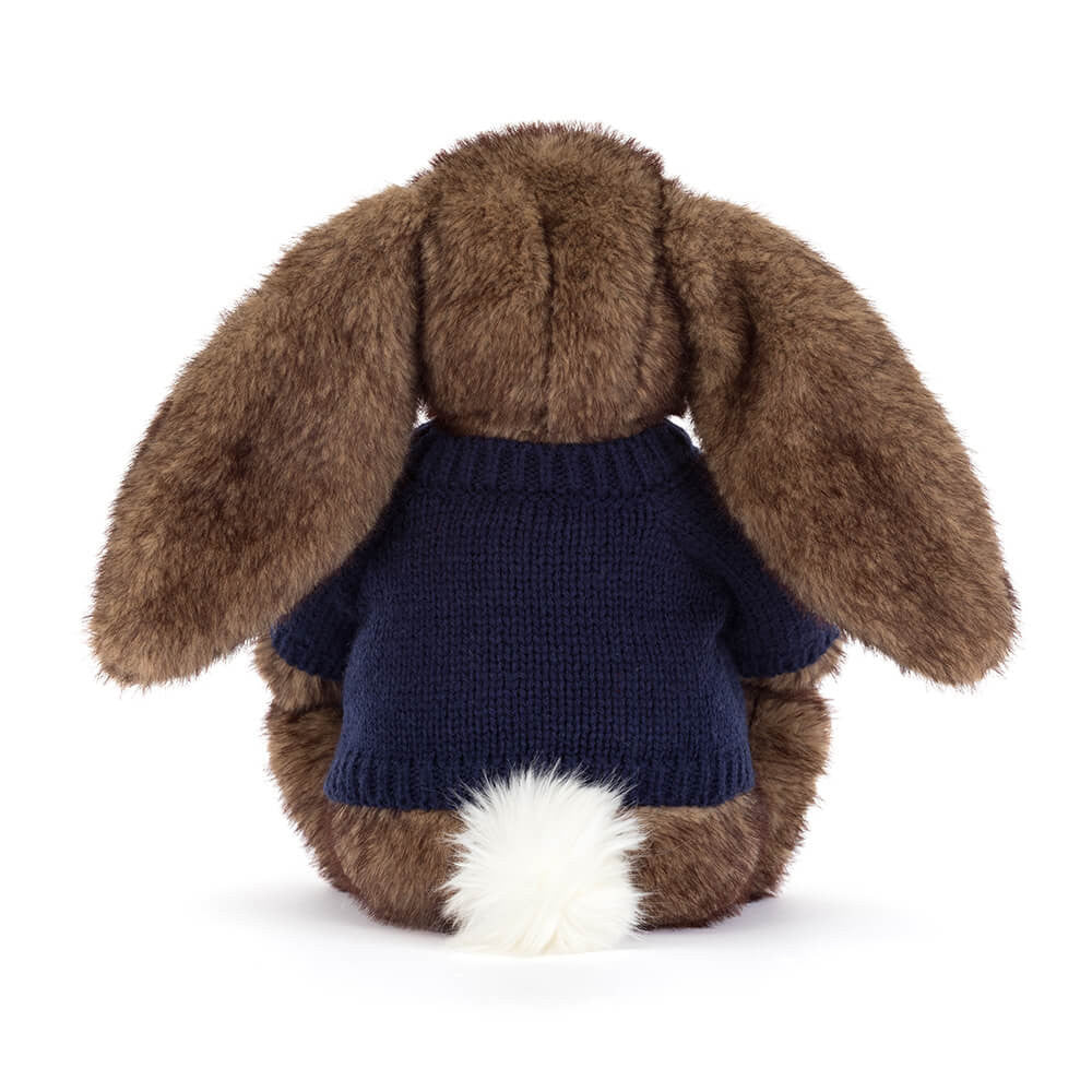 Hoppleston Luxe Bunny with Personalised Navy Jumper