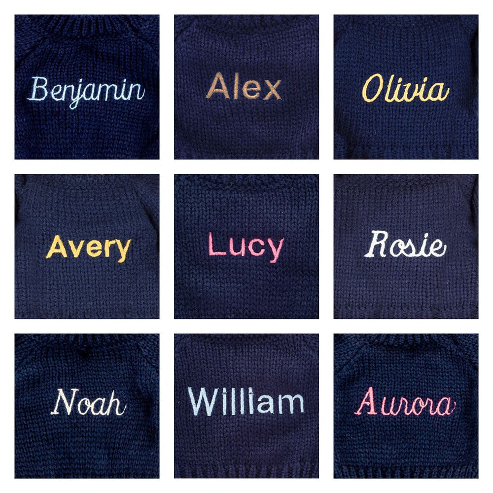 Blossom Blush Bunny 'Cherry' with Personalised Navy Jumper