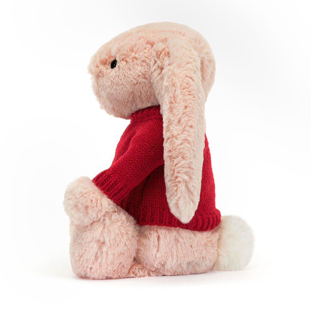 Bashful Blush Bunny with Personalised Red Jumper