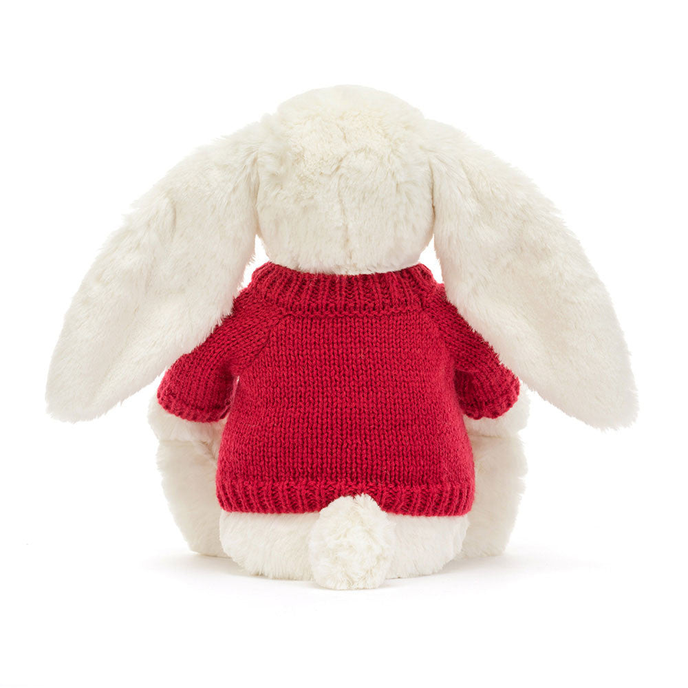 Blossom Cream Bunny 'Berry' with Personalised Red Jumper