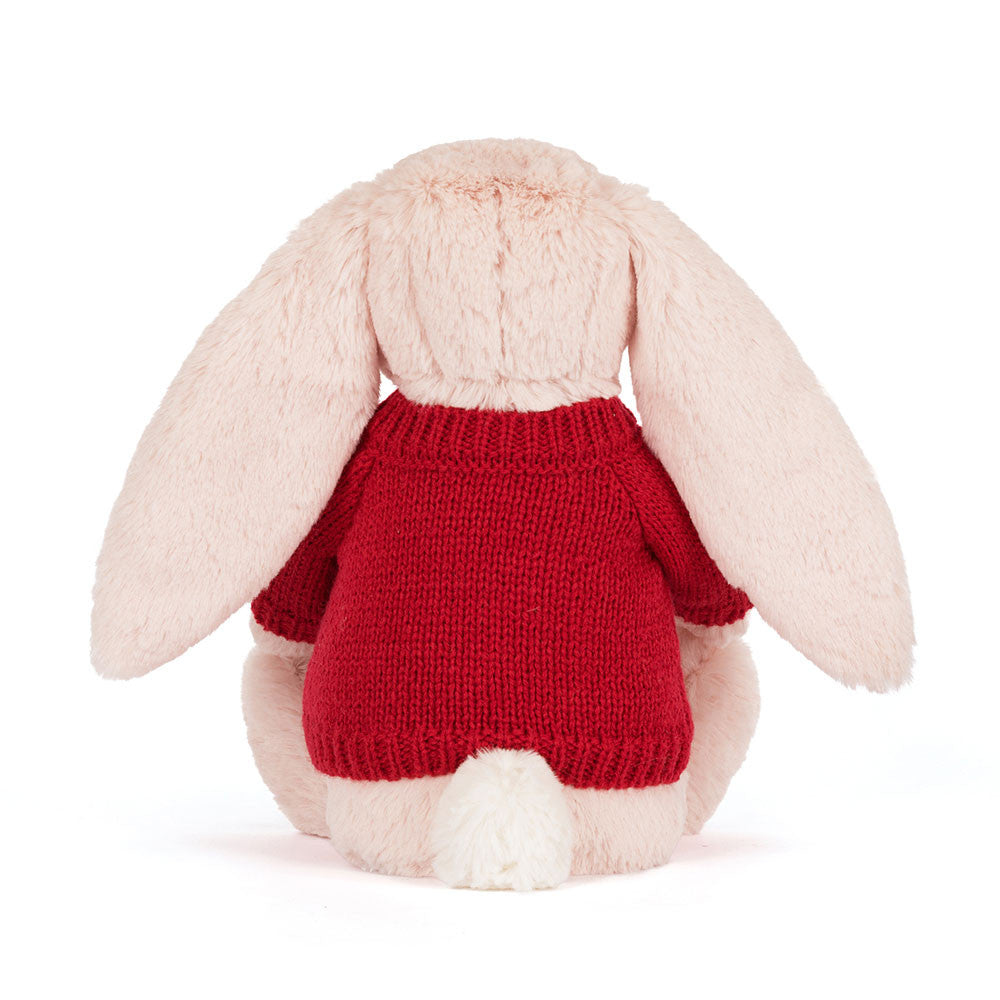 Blossom Blush Bunny 'Cherry' with Personalised Red Jumper