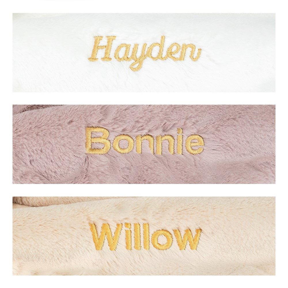 Personalised Bashful Luxe Bunny Rosa Blankie